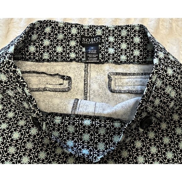 Women's SOHO Apparel Bermuda Mid-Rise Shorts Geometric Pattern Junior's Size M - Picture 13 of 14